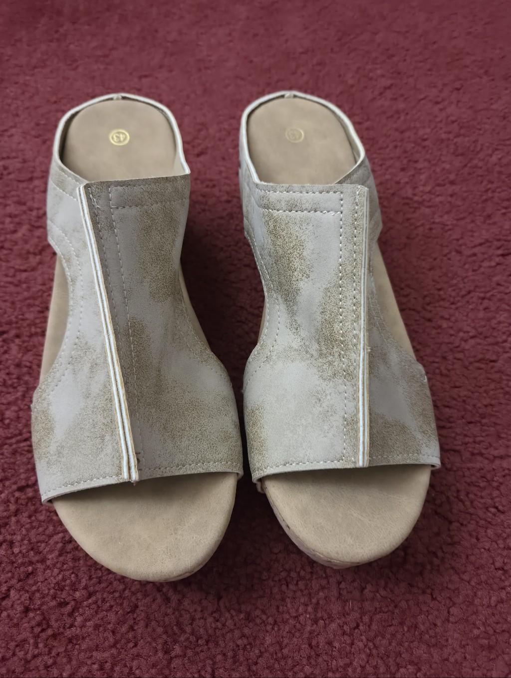 Women's Open-Toe Suede Slide Sandals In Taupe